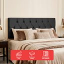 Ver imagem 4 de Cabeceira Painel Estofada Paris Suede Preto Queen 1,60m para Cama Box