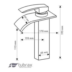 Torneira Cascata Banheiro Misturador Dourada Quadrada Tubrax - 6