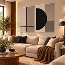 Ver imagem 2 de Quadro Decorativo Abstrato Duo Elegance Moldura Filete