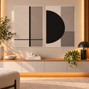 Ver imagem 1 de Quadro Decorativo Abstrato Duo Elegance Moldura Filete