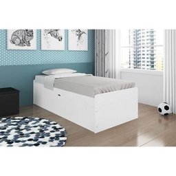 Cama Baú Camila Solteiro Framar Branco - 1
