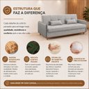 Ver mais imagens de Sofá Cama Casal Neo 3 Lugares 2,05m com Baú em Linho - Cinza | Courino