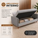 Ver imagem 7 de Sofá Cama Casal Neo 3 Lugares 2,05m com Baú em Linho - Cinza | Courino