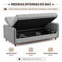 Ver imagem 5 de Sofá Cama Casal Neo 3 Lugares 2,05m com Baú em Linho - Cinza | Courino