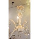 Ver imagem 3 de Lustre Provençal 3 Braços Branco Com Dourado Com Cristais Para Sala Ou Quarto