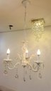 Ver imagem 2 de Lustre Provençal 3 Braços Branco Com Dourado Com Cristais Para Sala Ou Quarto