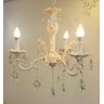 Lustre Provençal 3 Braços Branco Com Dourado Com Cristais Para Sala Ou Quarto - 1
