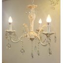 Ver imagem 1 de Lustre Provençal 3 Braços Branco Com Dourado Com Cristais Para Sala Ou Quarto