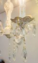 Ver imagem 4 de Lustre Provençal 3 Braços Branco Com Dourado Com Cristais Para Sala Ou Quarto