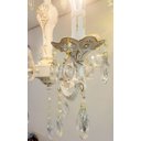 Ver imagem 4 de Lustre Provençal 3 Braços Branco Com Dourado Com Cristais Para Sala Ou Quarto