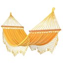 Ver imagem 1 de Rede de Dormir e Descanso para Casal Amarela 100% Algodão com Madeira