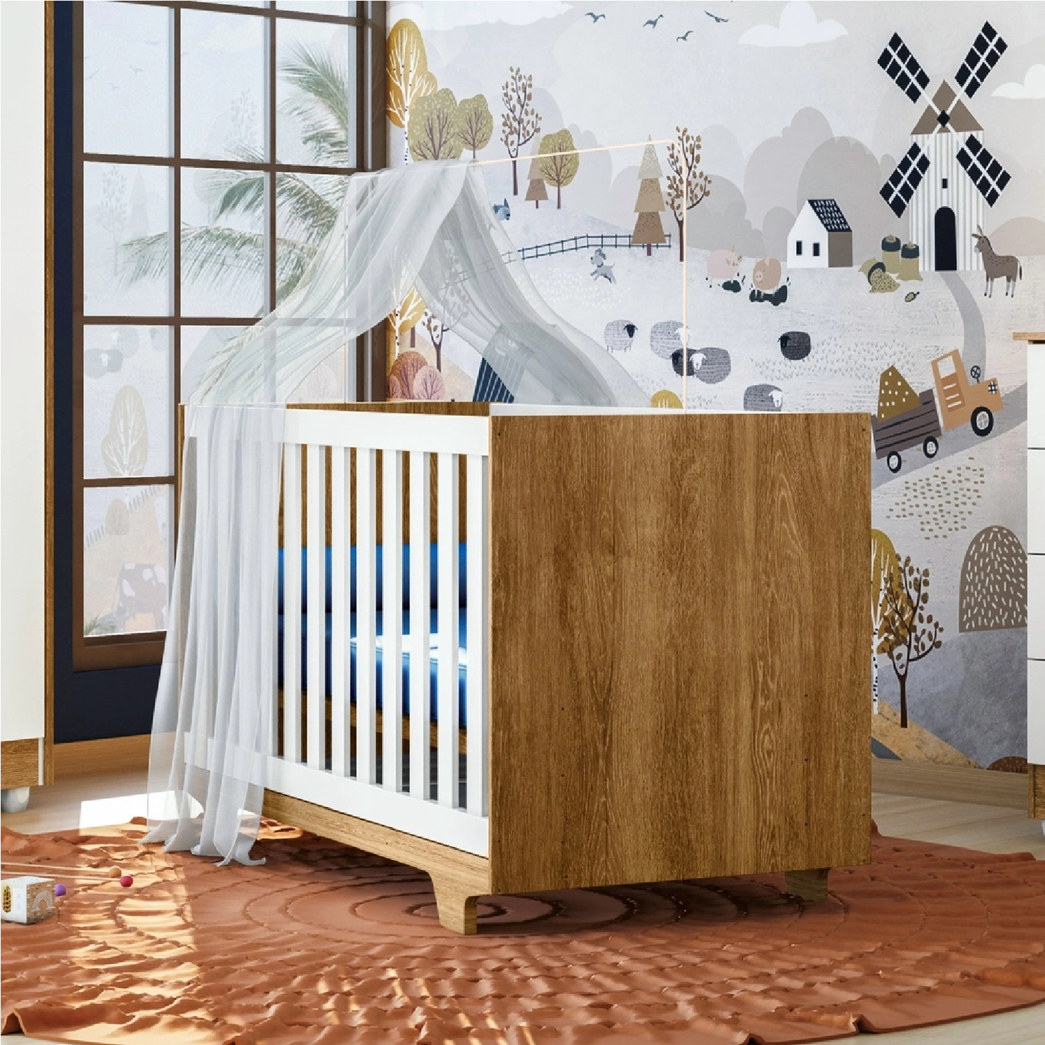 Berço Mini Cama 100% MDF Life Tigus Baby Branco/Ype - 3