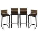 Ver imagem 1 de Kit 4 Banquetas Quadrada Junco Cappuccino para Balcão Ilha Cozinha Área Gourmet Bancada Piscina Bar