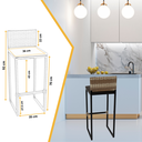 Ver imagem 2 de Kit 4 Banquetas Quadrada Junco Cappuccino para Balcão Ilha Cozinha Área Gourmet Bancada Piscina Bar