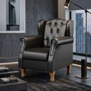 Ver imagem 5 de Kit 02 Poltronas Decorativa para Sala de Estar Yara P02 Couríssimo Preto Brilho - Lyam Decor