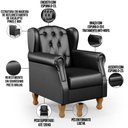 Ver imagem 6 de Kit 02 Poltronas Decorativa para Sala de Estar Yara P02 Couríssimo Preto Brilho - Lyam Decor