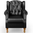 Ver mais imagens de Kit 02 Poltronas Decorativa para Sala de Estar Yara P02 Couríssimo Preto Brilho - Lyam Decor