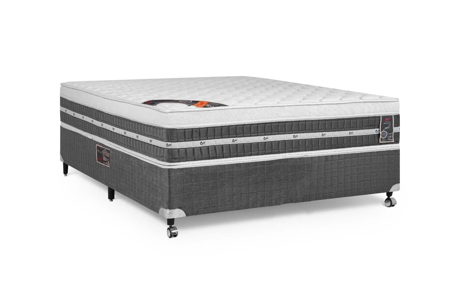 Cama Castor Casal Premium Gel Pocket 138x188x59 + Box Castor