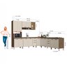 Cozinha Modulada Completa Fidelitá Berlim 6 Peças 536cm 16 Portas 4 Gavetas com Tampo - 4