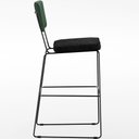 Ver imagem 6 de Kit 05 Banquetas Altas Sala de Jantar Fixa Allana L02 Facto Verde Musgo Linho Chumbo - Lyam Decor