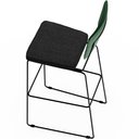 Ver imagem 7 de Kit 05 Banquetas Altas Sala de Jantar Fixa Allana L02 Facto Verde Musgo Linho Chumbo - Lyam Decor