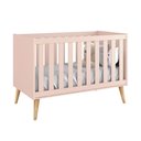 Ver imagem 3 de Quarto de Bebê Theo 3 Portas Cômoda Gaveteiro Rosa com Pés Madeira Natural - Reller