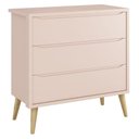 Ver imagem 2 de Quarto de Bebê Theo 3 Portas Cômoda Gaveteiro Rosa com Pés Madeira Natural - Reller
