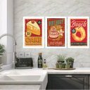 Ver imagem 1 de Kit 3 Quadros Cozinha - Doces 45x34cm - com Vidro:moldura Branca