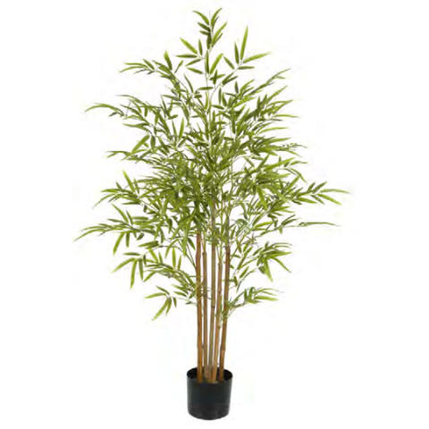 Planta Árvore Artificial Bambu Real Toque C/Pote X1050 Verde 1,20m