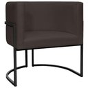 Ver imagem 1 de Poltrona Luna Suede Cores Base de Ferro Preta - Marrom, Suede