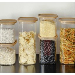 Pote de mantimento com tampa de bambu - 1,4 litros Oikos - 2