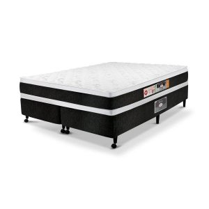Cama Box Super King Castor Castor Black & White Air D45 Double Face 193x203x27 + Castor