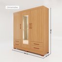 Ver imagem 3 de Guarda-Roupas Báltica 100% MDF 3 Portas 4 Gavetas c/ Kit de Espelhos e Pés
