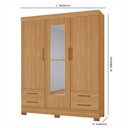 Ver imagem 2 de Guarda-roupas Belarus 100% Mdf Tuboarte 3 Portar 4 Gavetas C/ Kit de Espelhos e Pés