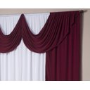 Ver imagem 3 de Cortina Paris 5,00 X 2,80 Sala Quarto Decoração com Bando Malha Gel Branco e Vinho