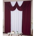 Ver imagem 2 de Cortina Paris 5,00 X 2,80 Sala Quarto Decoração com Bando Malha Gel Branco e Vinho