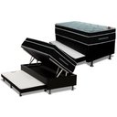 Ver imagem 1 de Cama Box Baú C/auxiliar Solteiro: Colchão Molas Ortobom Superpocket Elegant + Base Crc Courano