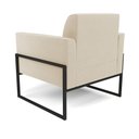 Ver imagem 5 de Poltrona Base Industrial Alta Preto Marisa Suede Bege D03 - D’Rossi