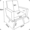 Ver imagem 5 de Kit 2 Poltronas Decorativa para Sala Recepção Nina Capitonê Suede Cores Pé Palito