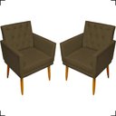 Ver imagem 1 de Kit 2 Poltronas Decorativa para Sala Recepção Nina Capitonê Suede Cores Pé Palito