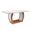 Ver imagem 6 de Conjunto Mesa de Cozinha Jade Tampo Madeirado Canto Reto 180x90cm e 6 Cadeiras Jade Imbuia Suede