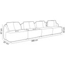 Ver imagem 5 de Sofá 5 Lugares para Sala de Estar Living 388cm Arlo F04 Veludo Marrom Claro Tc-12021 - Lyam Decor