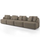 Ver imagem 6 de Sofá 5 Lugares para Sala de Estar Living 388cm Arlo F04 Veludo Marrom Claro Tc-12021 - Lyam Decor