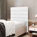 Ver imagem 1 de Cabeceira Atlas 90 para Cama de Solteiro A-013 Couro Branco Aradecor