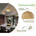 Ver imagem 5 de Luminaria de Bambu Artesanal Plafon Fibra Natural Sala Nat65