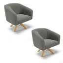Ver imagem 1 de Cadeira Sala de Jantar Giratória Ma30 Kit 2 Stella Suede D03 - D\'rossi Cor Grafite