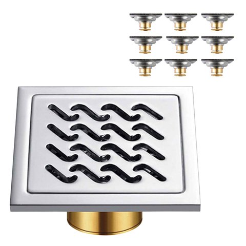 Ralo Inox 10x10 Kit 9 Uni Anti Odor Higienico Anti Inseto Box Banheiro Jardim Quintal Lavanderia Cas