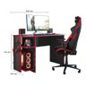 Mesa Gamer 3875 Preto Vermelho Qmovi - 3