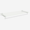 Ver imagem 1 de Prateleira de Vidro com Cabideiro 80cm Quadrada Leve Comac - Branco