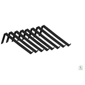 Kit 8 peças Suporte cantoneira Invertida - Mod. 2 "S" p/ prateleira de 10cm - Preta